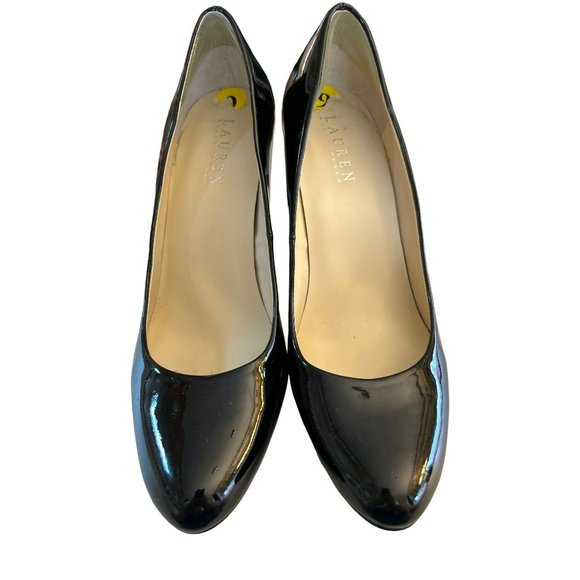Lauren Ralph Lauren Classic Black Patent Leather Women's 3 1/2" Heel Size 9B-EUC - Picture 5 of 7